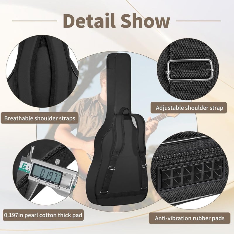 ANILD Bass Guitar Bag Bass Guitar Case Gig Backpack with Thick Padding Dual Adjustable Shoulder Strap Back Hanger Loop Anti-theft Pocket - Image 4